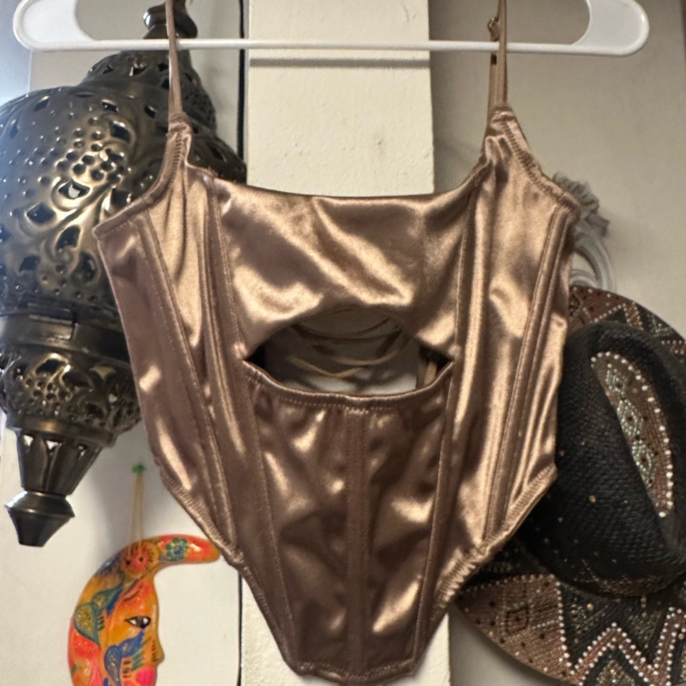 Urban outfitters Metallic Bronze corset top